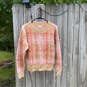 BP Checkered Sweater in Pink and Tan